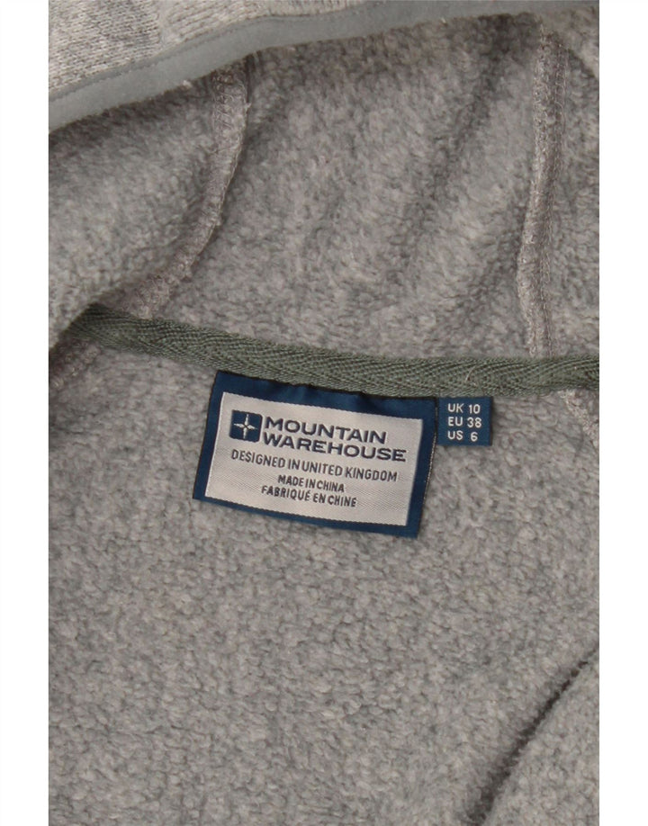 MOUNTAIN WAREHOUSE Womens Zip Hoodie Sweater UK 10 Small  Grey Polyester Vintage Mountain Warehouse and Second-Hand Mountain Warehouse from Messina Hembry 