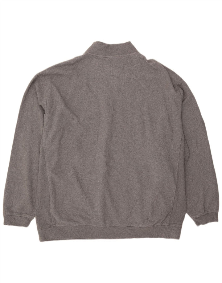Felpa Nike Uomo con zip e collo maglione 3XL cotone grigio