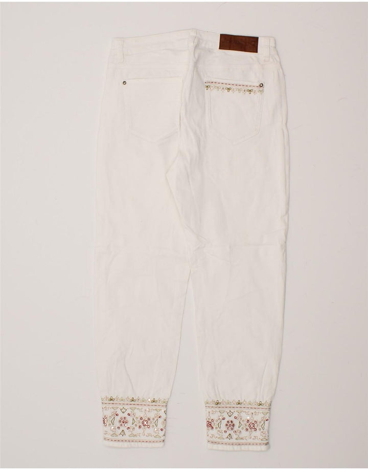 DESIGUAL Womens Slim Casual Trousers W29 L27 White Vintage Desigual and Second-Hand Desigual from Messina Hembry 