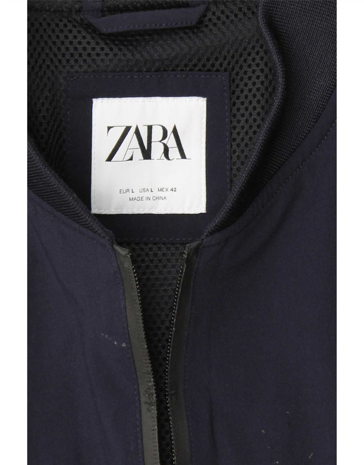 Giubbotto bomber da uomo Zara UK 40 grande blu navy