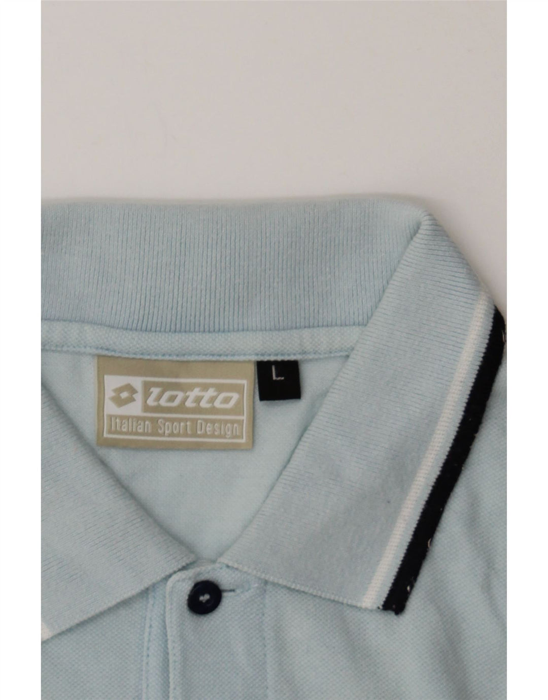LOTTO Mens Polo Shirt Large Blue Cotton Vintage Lotto and Second-Hand Lotto from Messina Hembry 