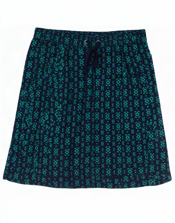 Gonna a trapezio da donna Marks & Spencer UK 12 media W30 blu navy geometrica