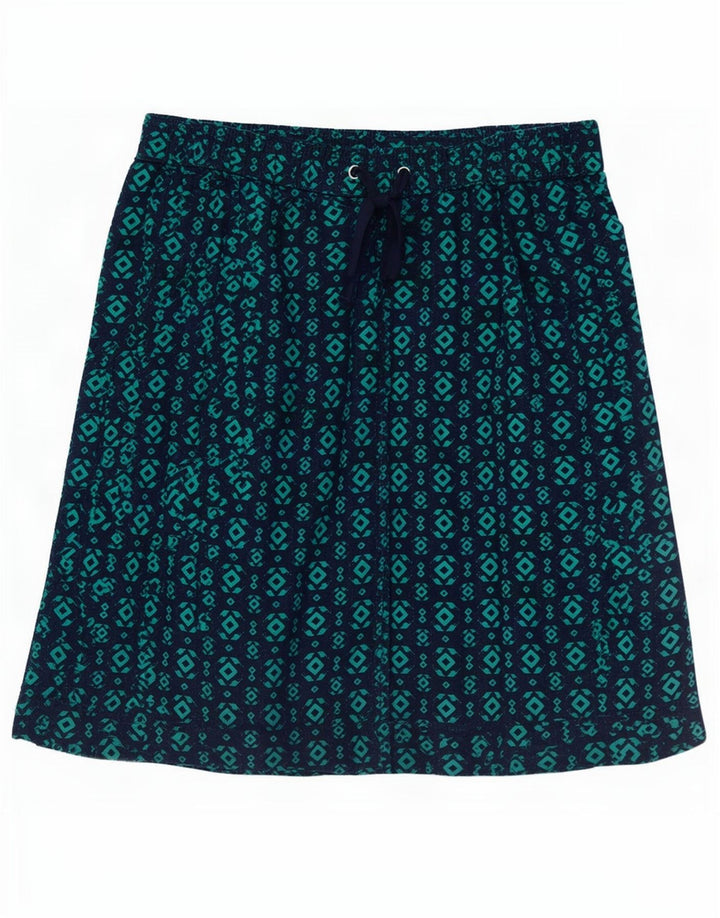 Gonna a trapezio da donna Marks & Spencer UK 12 media W30 blu navy geometrica
