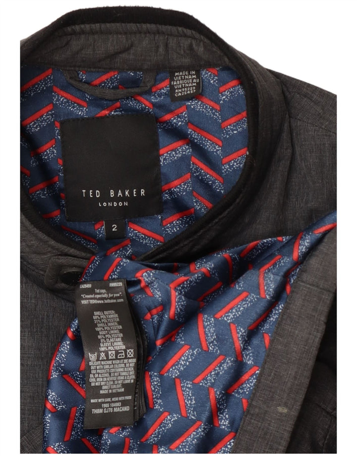 Giubbotto bomber da uomo Ted Baker taglia 2 piccolo grigio in poliammide