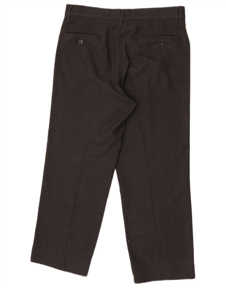 Pantaloni casual dritti da uomo Armani IT 48 medio W32 L27 poliestere nero