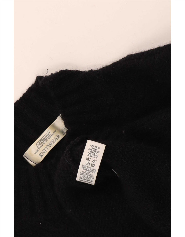 Maglione maglione a collo alto da donna St. Bernard UK 14 grande lana nera