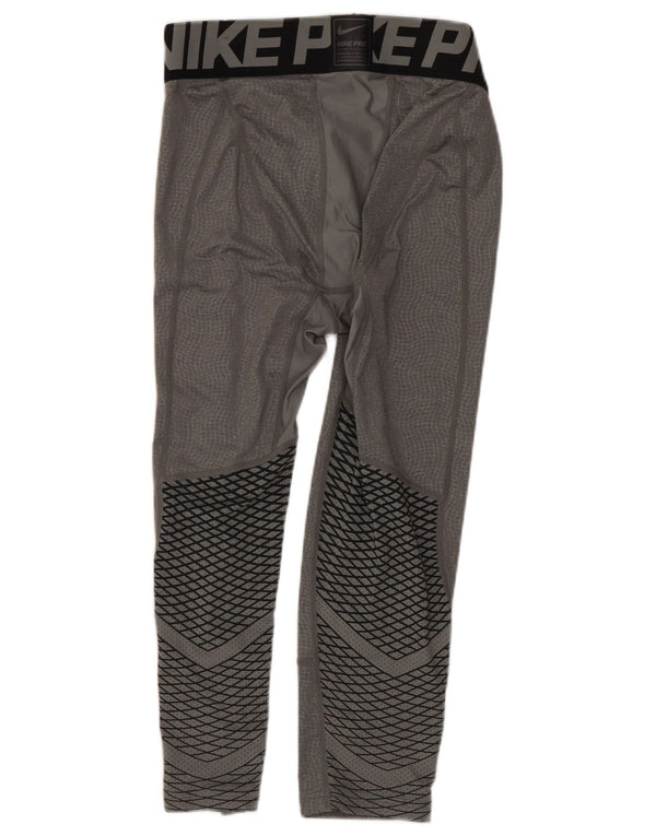 Leggings Capri grafici da uomo Nike Small in poliestere color block grigio
