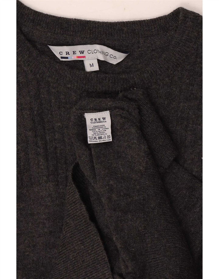 Crew Clothing Maglione da uomo con scollo a barca in nylon grigio medio