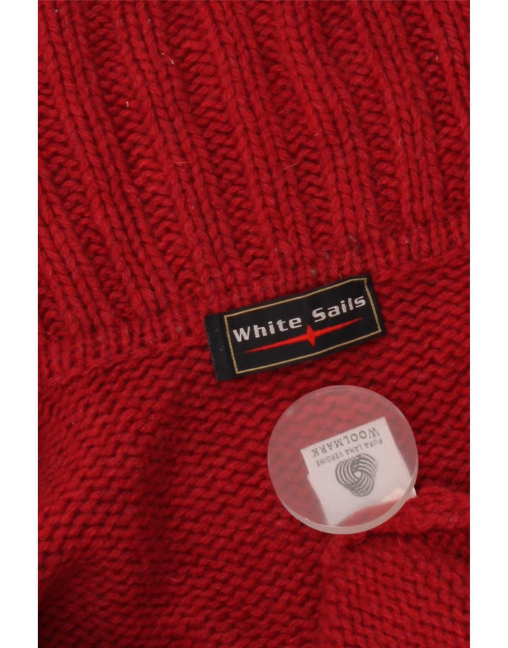 Maglione cardigan da uomo White Sails grande lana vergine rossa