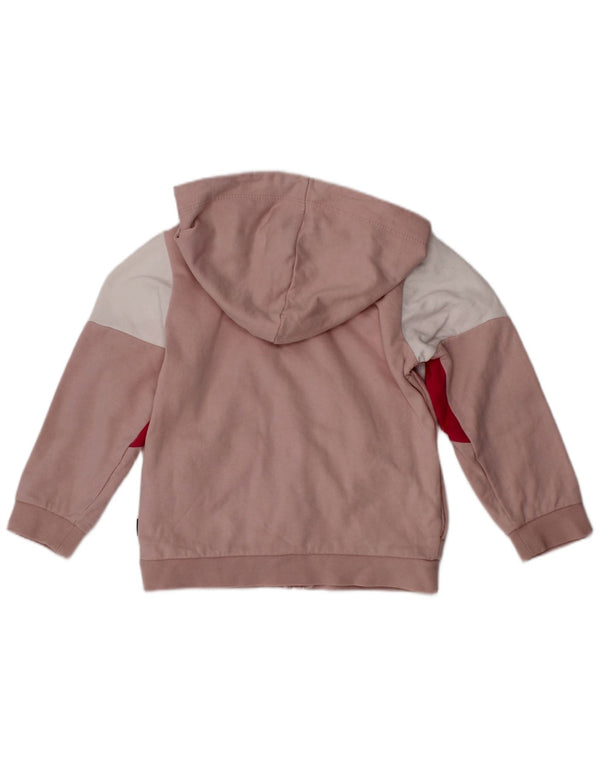 PUMA Baby Girls Zip Hoodie Sweater 18-24 Months Pink Colourblock Cotton