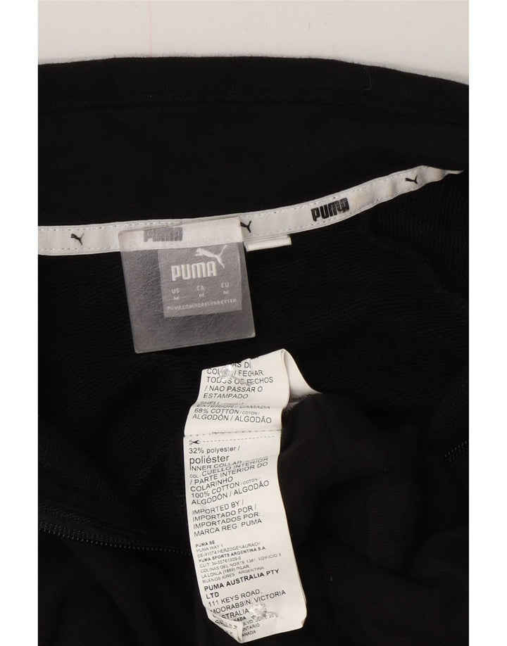 Felpa da donna con collo con zip e grafica corta Puma, taglia UK 14, media, nera