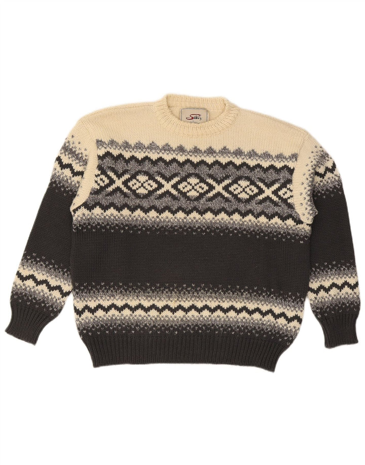 Maglione maglione girocollo da uomo Silvy IT 48 Fair Isle medio multicolore