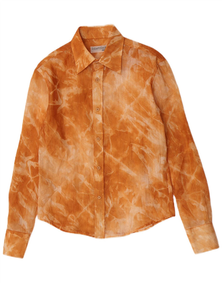 Camicia vintage da donna color arancione medio