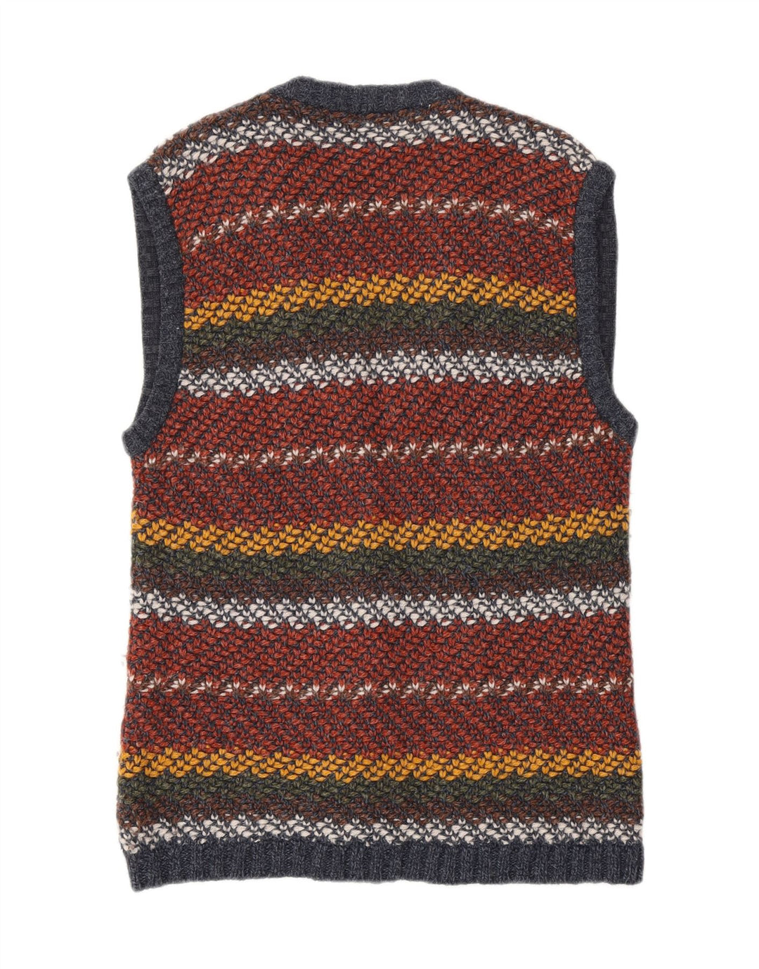 Maglione cardigan da donna vintage UK 14 a righe multicolori medie