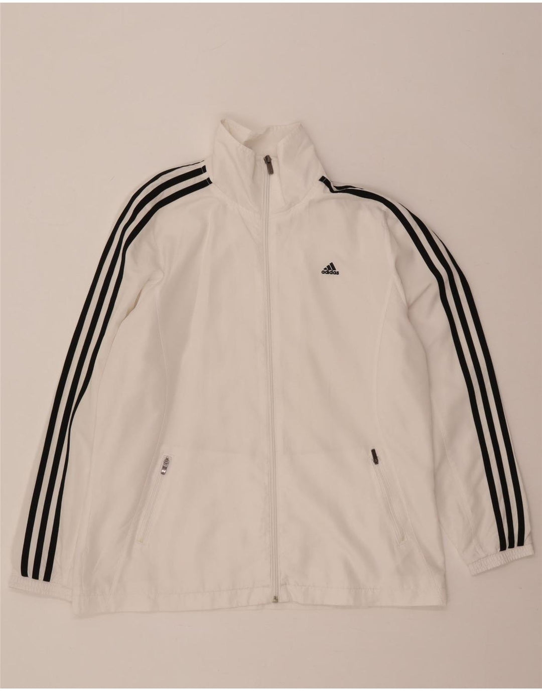 Giacca da tuta da donna Adidas Climalite UK 16 grande poliestere bianco