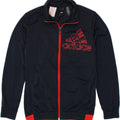 ADIDAS Boys Graphic Tracksuit Top Jacket 11-12 Years Navy Blue Polyester Vintage Adidas and Second-Hand Adidas from Messina Hembry 