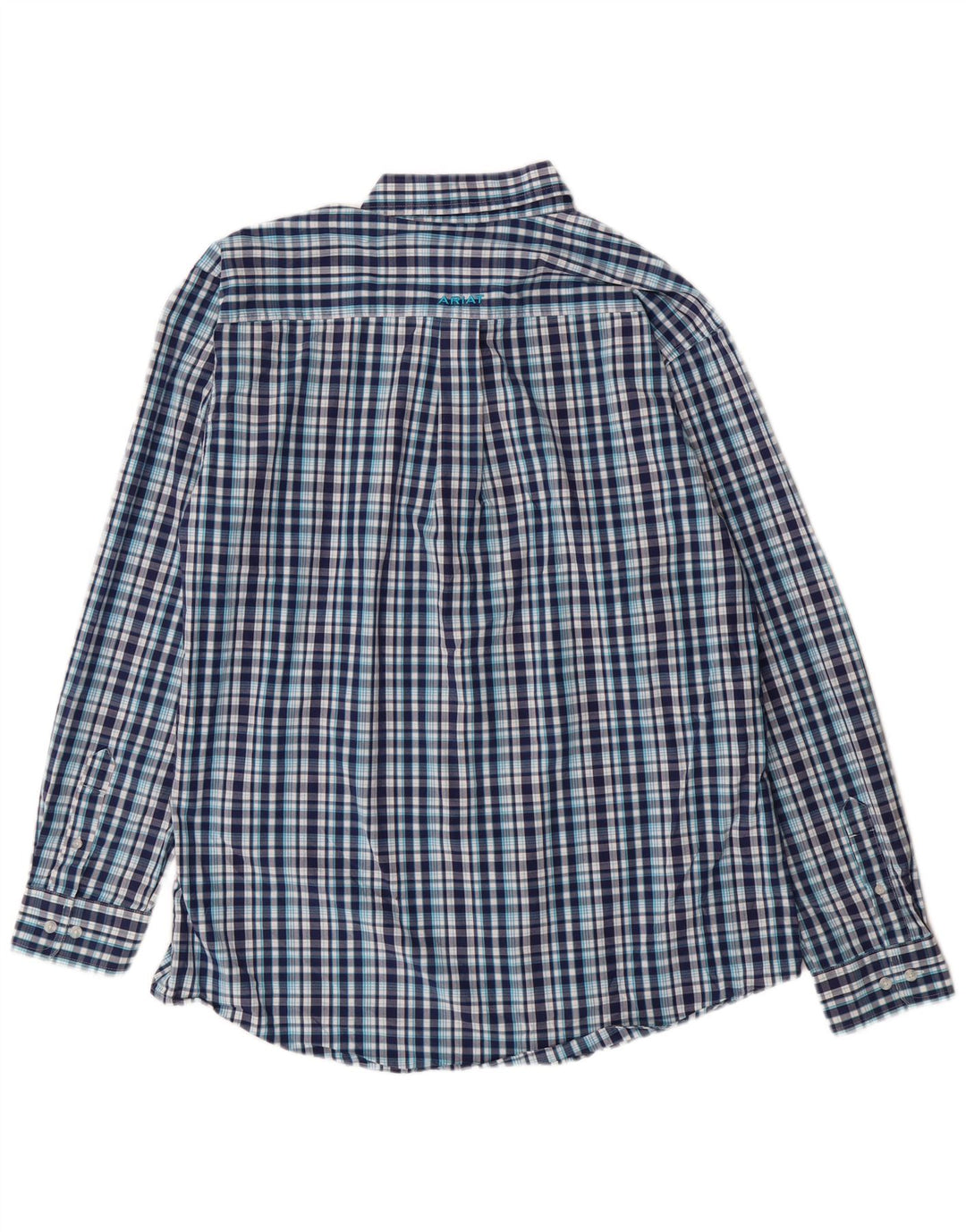 Camicia aderente da uomo Ariat XL in cotone a quadri blu