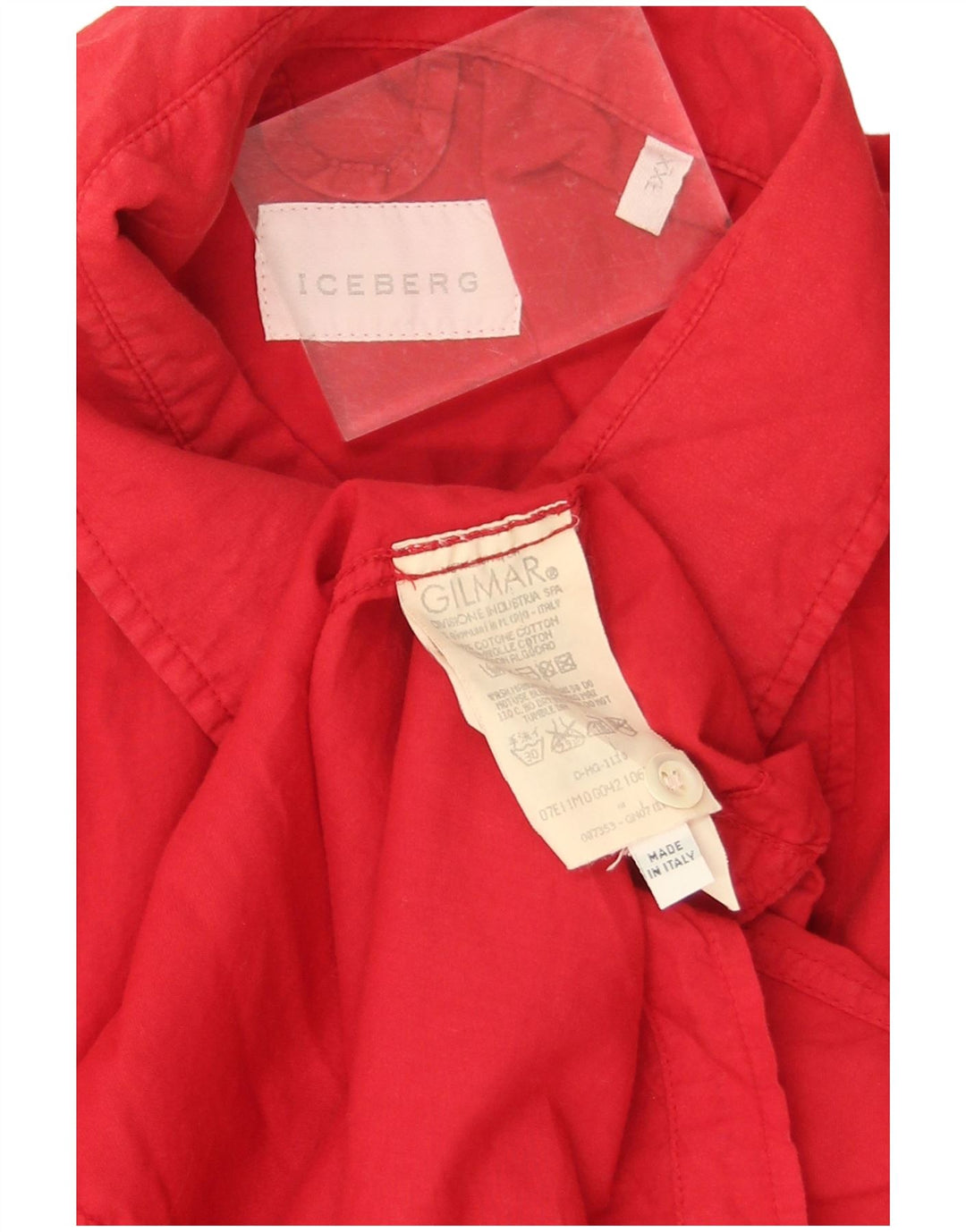 Camicia a maniche corte da donna Iceberg UK 20 2XL Rosso Cotone