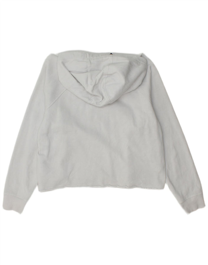 Maglione con cappuccio oversize corto da donna Calvin Klein UK 10 piccolo cotone bianco