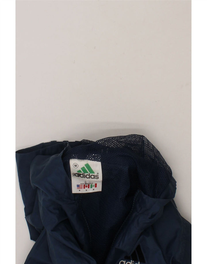 ADIDAS Boys Graphic Hooded Rain Jacket 5-6 Years Medium  Navy Blue Nylon Vintage Adidas and Second-Hand Adidas from Messina Hembry 