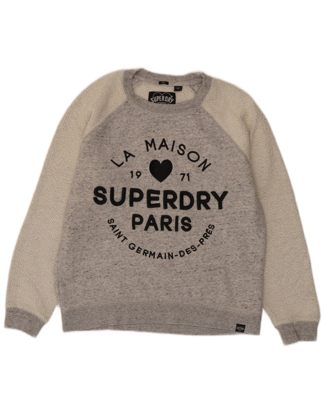 Felpa grafica da donna Superdry Jumper UK 10 Small Grey Colourblock