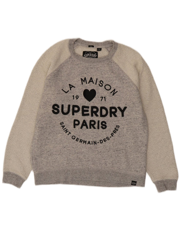 Felpa grafica da donna Superdry Jumper UK 10 Small Grey Colourblock
