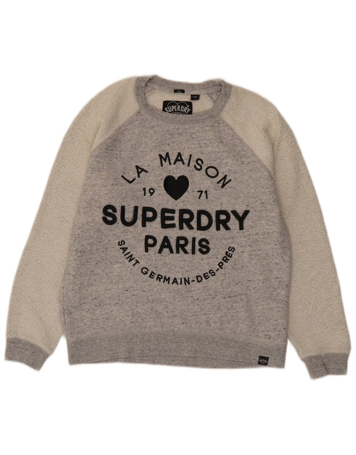 Felpa grafica da donna Superdry Jumper UK 10 Small Grey Colourblock