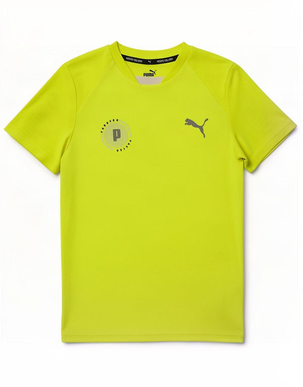 Maglietta grafica da ragazzo Puma 11-12 anni in poliestere verde