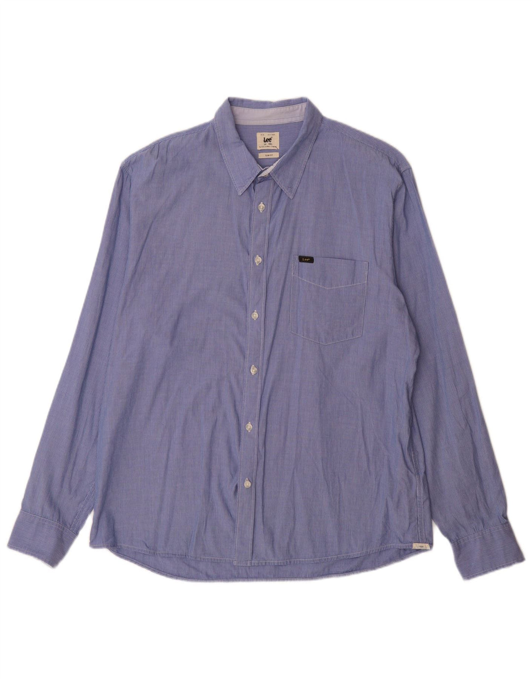 Camicia LEE da uomo slim fit 2XL cotone gessato blu
