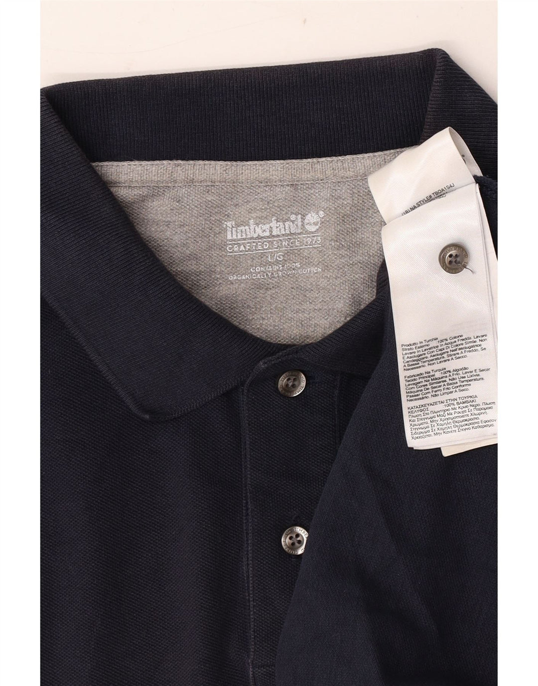 Polo da uomo Timberland grande in cotone blu navy