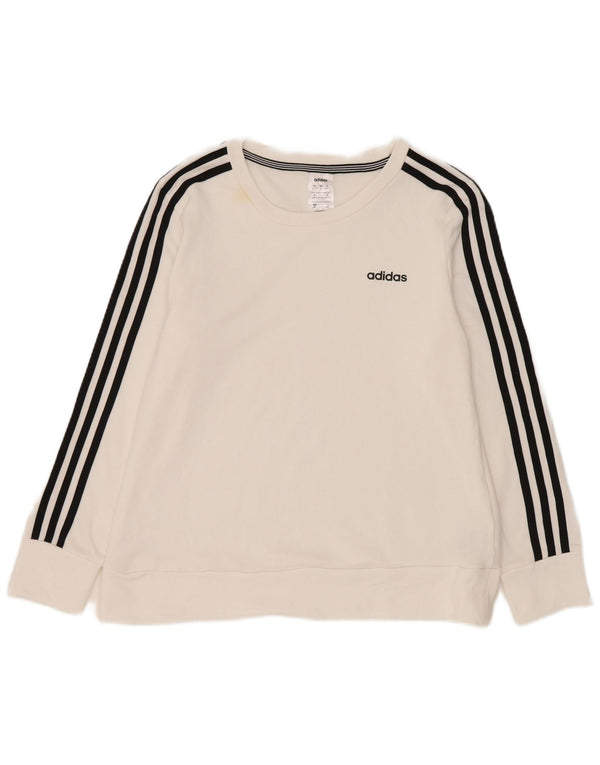 Felpa da donna Adidas Climalite Jumper UK 12/14 Poliestere bianco medio