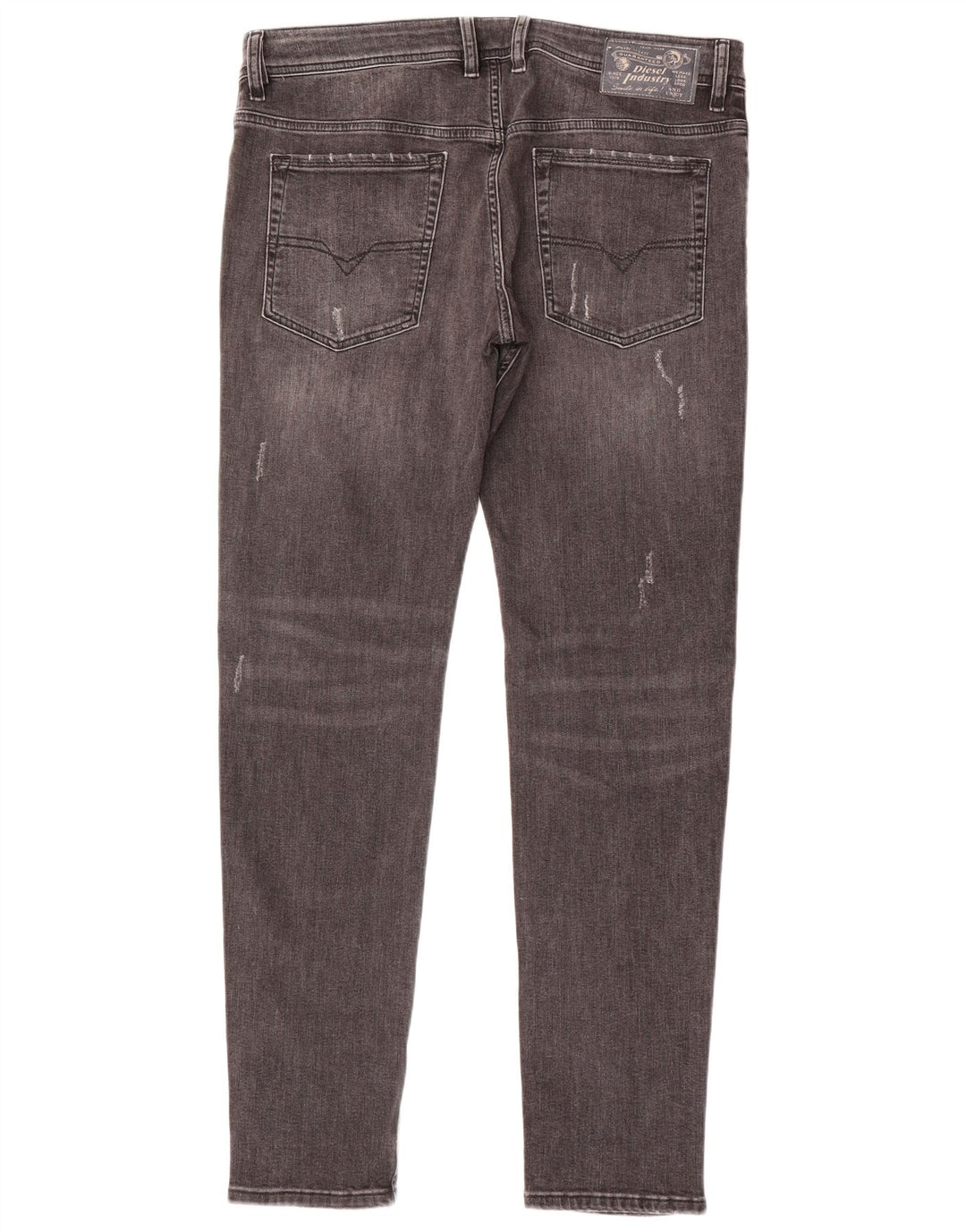 Jeans slim invecchiati da uomo Diesel W36 L32 in cotone grigio