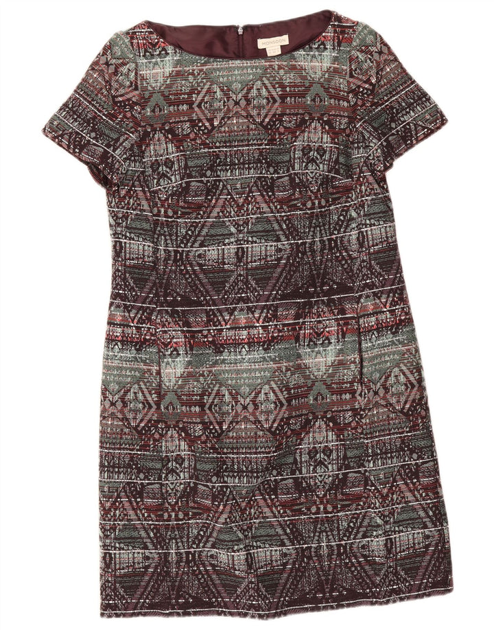 Abito a trapezio da donna Monsoon UK 12 Cotone geometrico multicolore medio