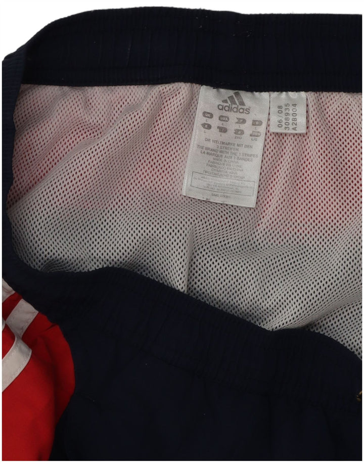 Pantaloncini sportivi da uomo ADIDAS grandi in poliestere color block blu navy