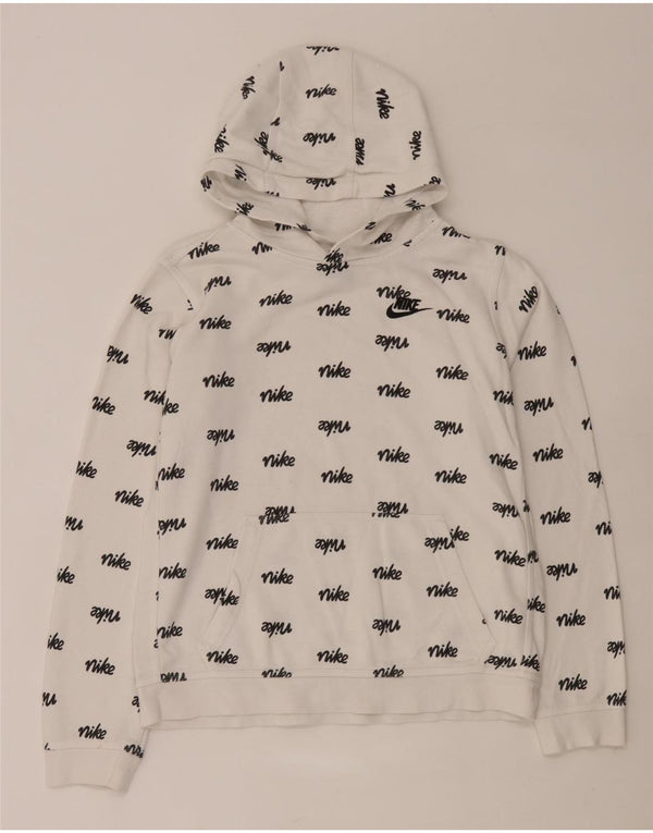 Felpa con cappuccio Nike da ragazzo con grafica standard fit 13-14 anni XL in cotone bianco