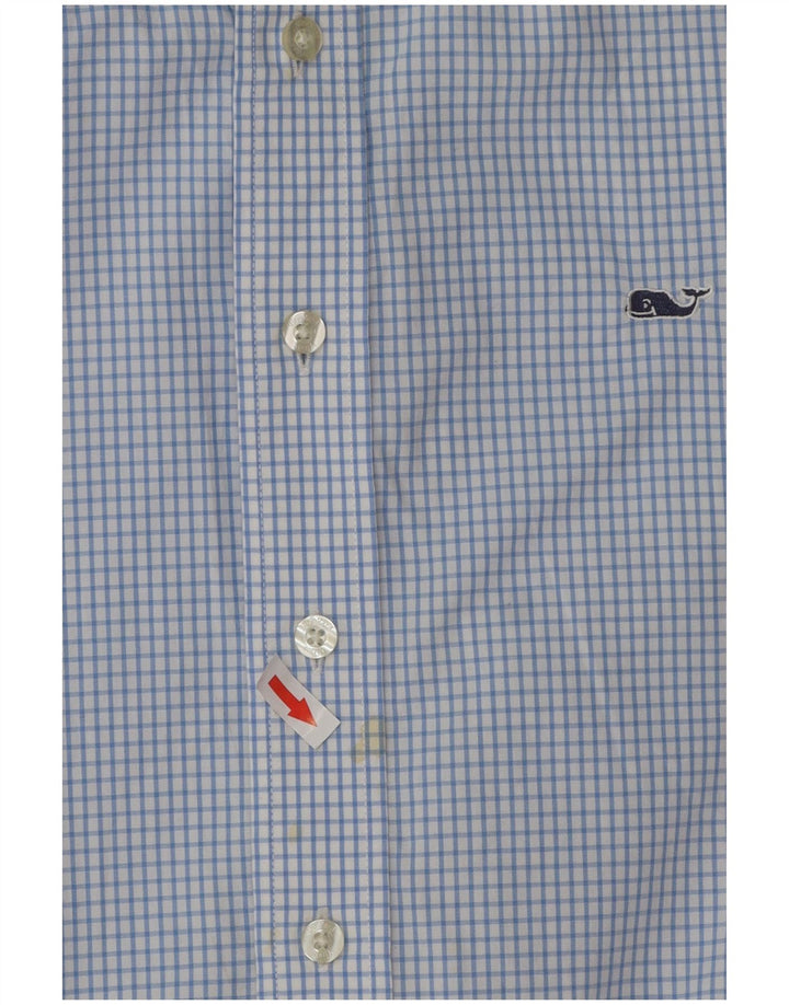 Camicia da uomo Vineyard Vines in cotone a quadri blu piccolo