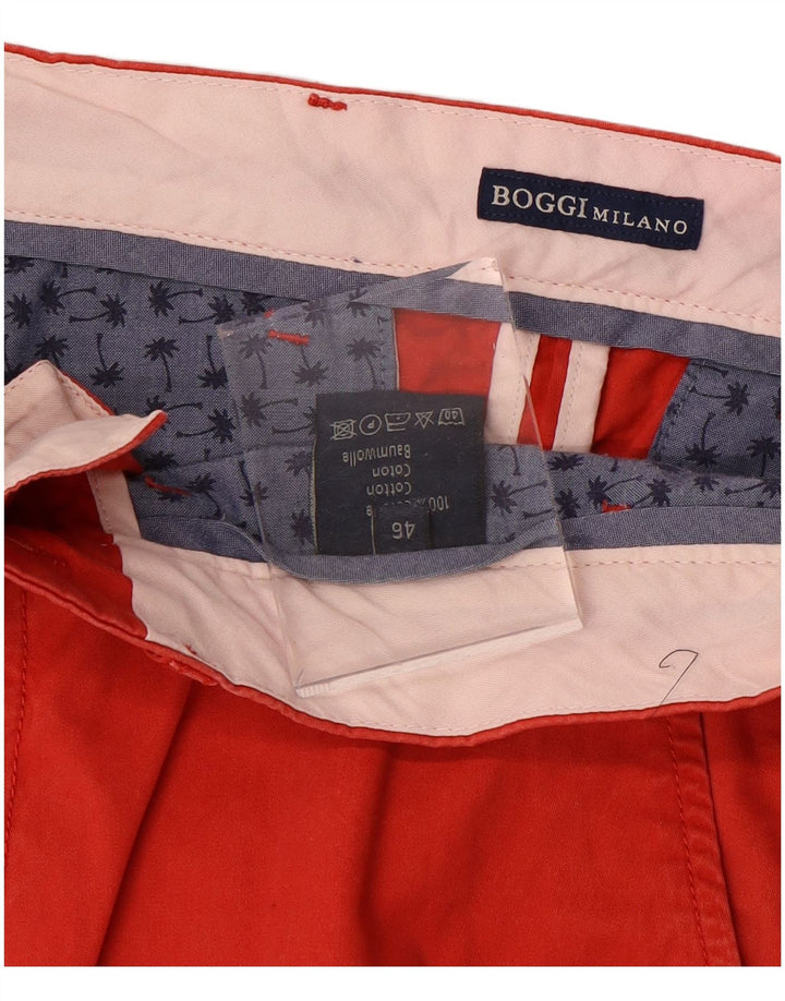 Pantaloncini chino da uomo Milano BOGGI IT 46 piccoli W34 cotone rosso