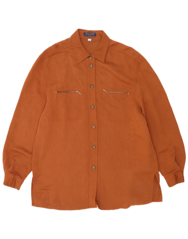 Camicia overshirt da donna Biaggini UK 14 Viscosa marrone medio