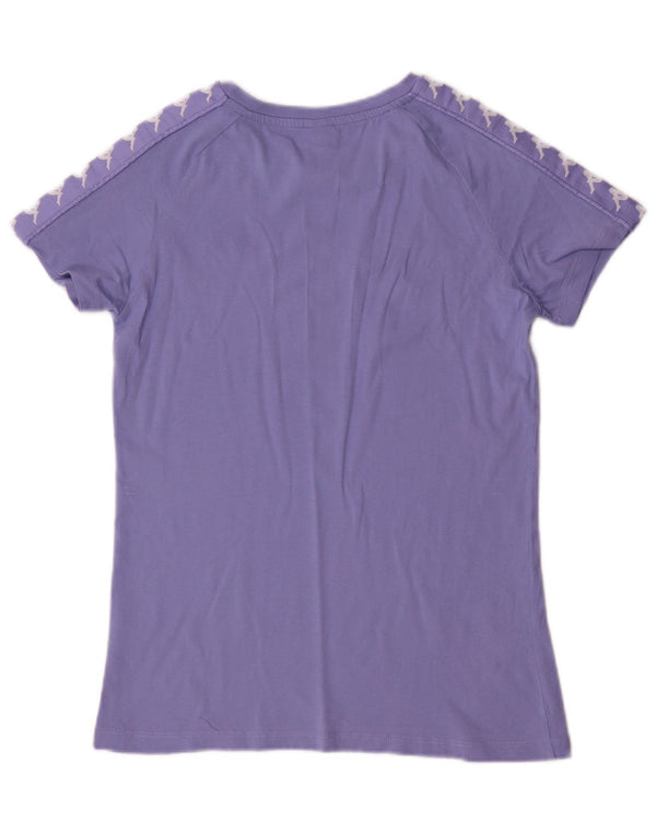 T-shirt grafica da donna Kappa Top UK 14 grande cotone viola