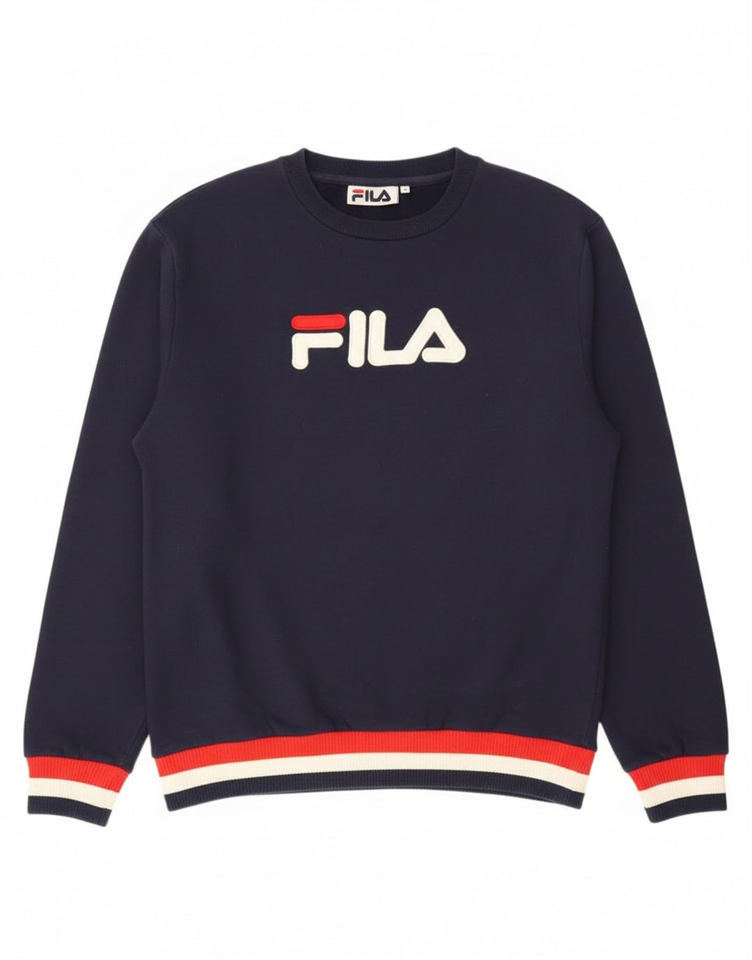 Felpa grafica da uomo Fila, maglione medio, cotone blu navy