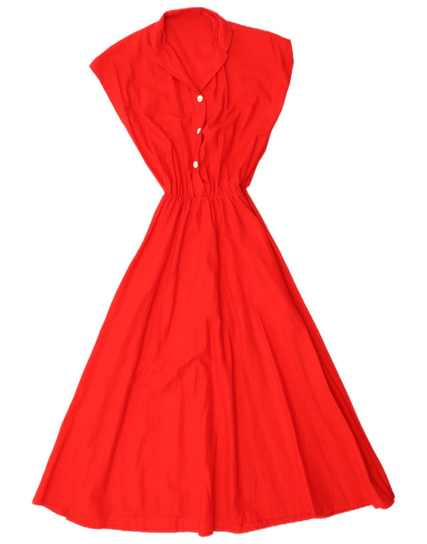 Abito lungo da donna vintage UK 8 piccolo rosso
