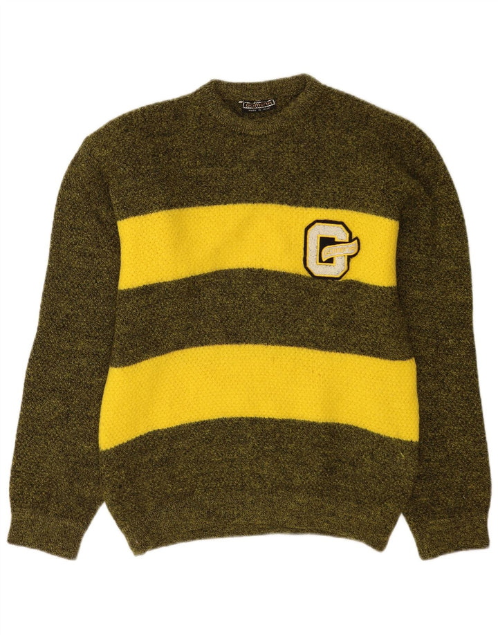 Maglione maglione girocollo grafico da uomo Gomena color block verde medio