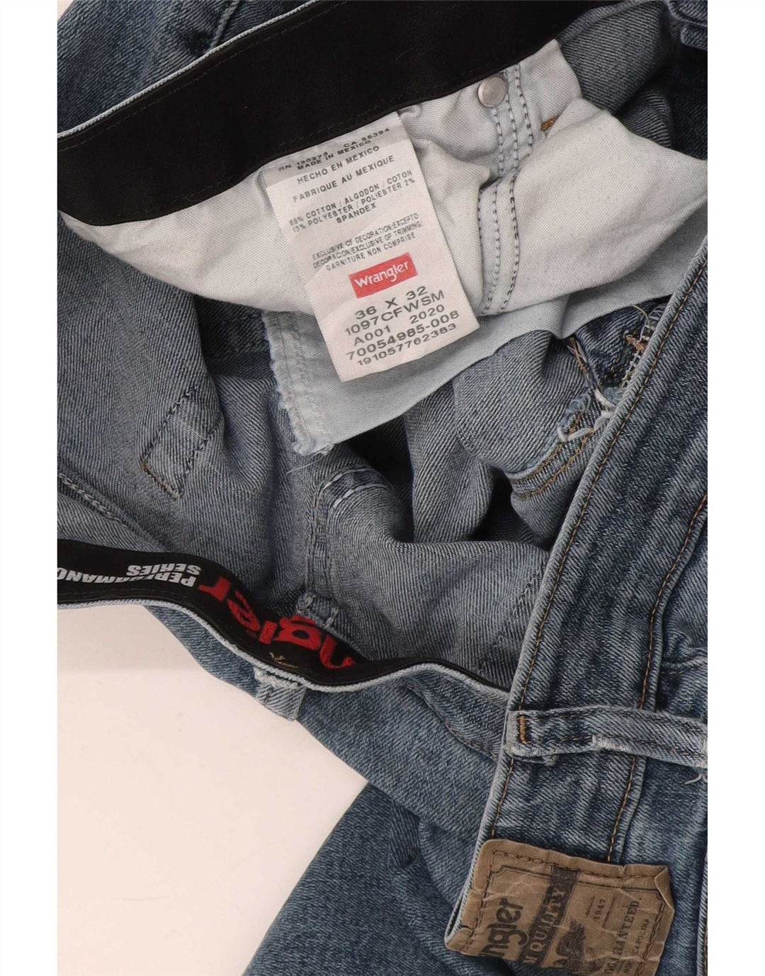 Jeans dritti da uomo Wrangler W36 L32 cotone blu
