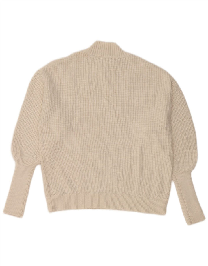 Maglione maglione a collo alto da donna Marks & Spencer UK 14 medio bianco