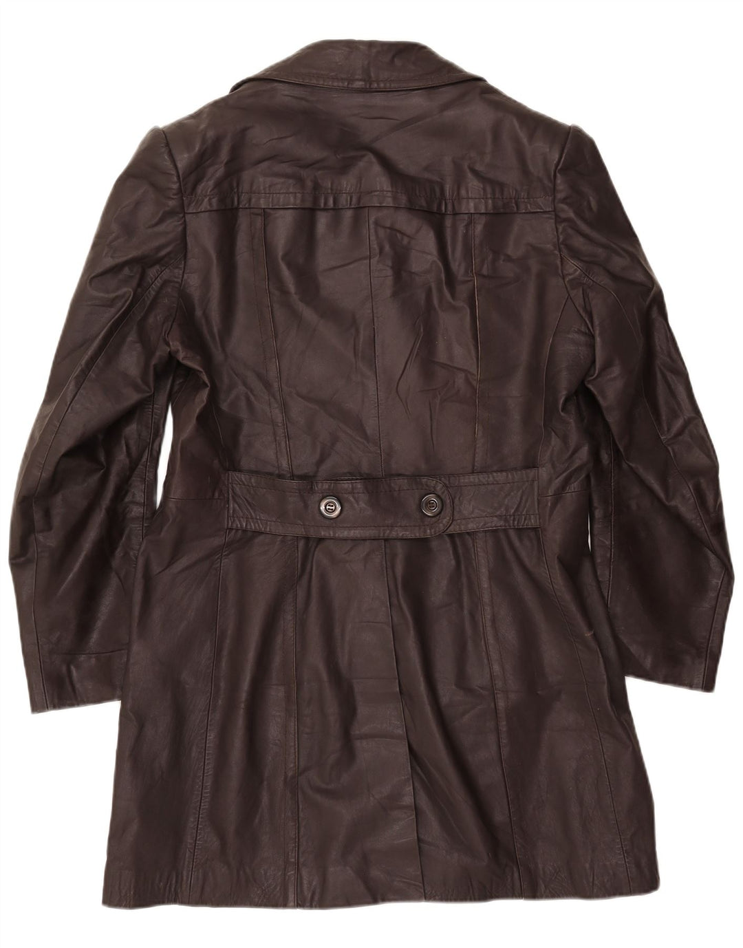 Cappotto in pelle vintage da uomo UK 44 2XL Nero