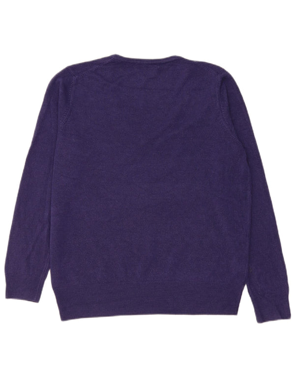 Marks & Spencer Womens V-Neck Jumper Sweater UK 14 Large Purple