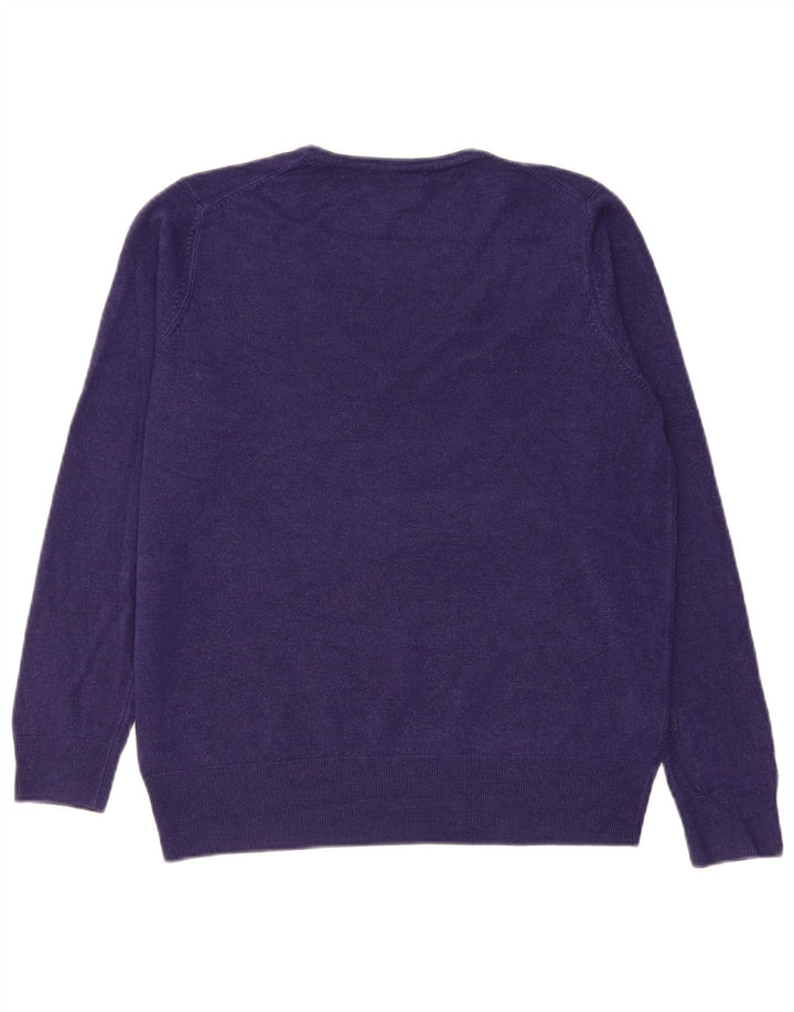Maglione maglione con scollo a V da donna Marks & Spencer UK 14 grande viola