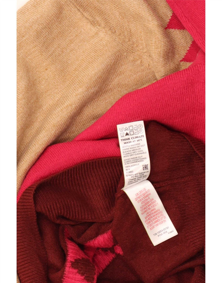 Maglione maglione a collo alto da donna Marks & Spencer UK 16 grande rosa