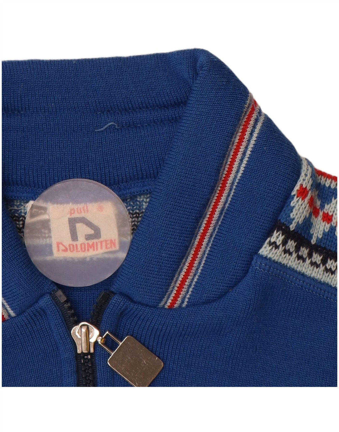 Maglione Cardigan Uomo Dolomiten IT 50 Lana Geometrica Blu Medio