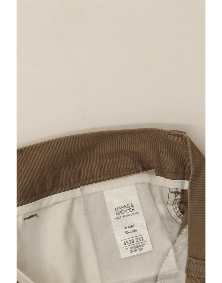 Pantaloncini chino da uomo Marks & Spencer W34 grandi in cotone beige